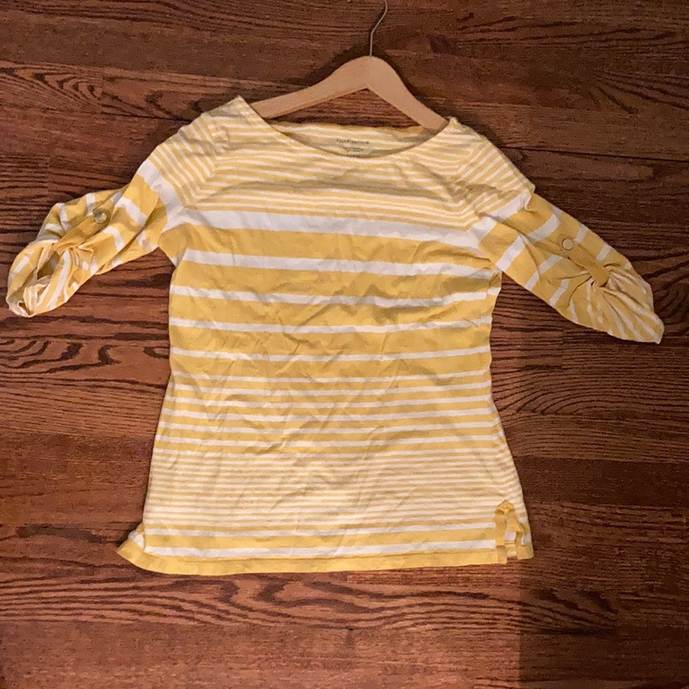 White and Yellow Striped Shirt